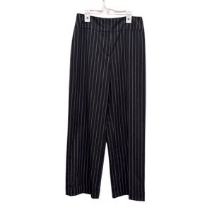 Anne Klein Black Striped Wide Leg Trousers Women’s Size 6